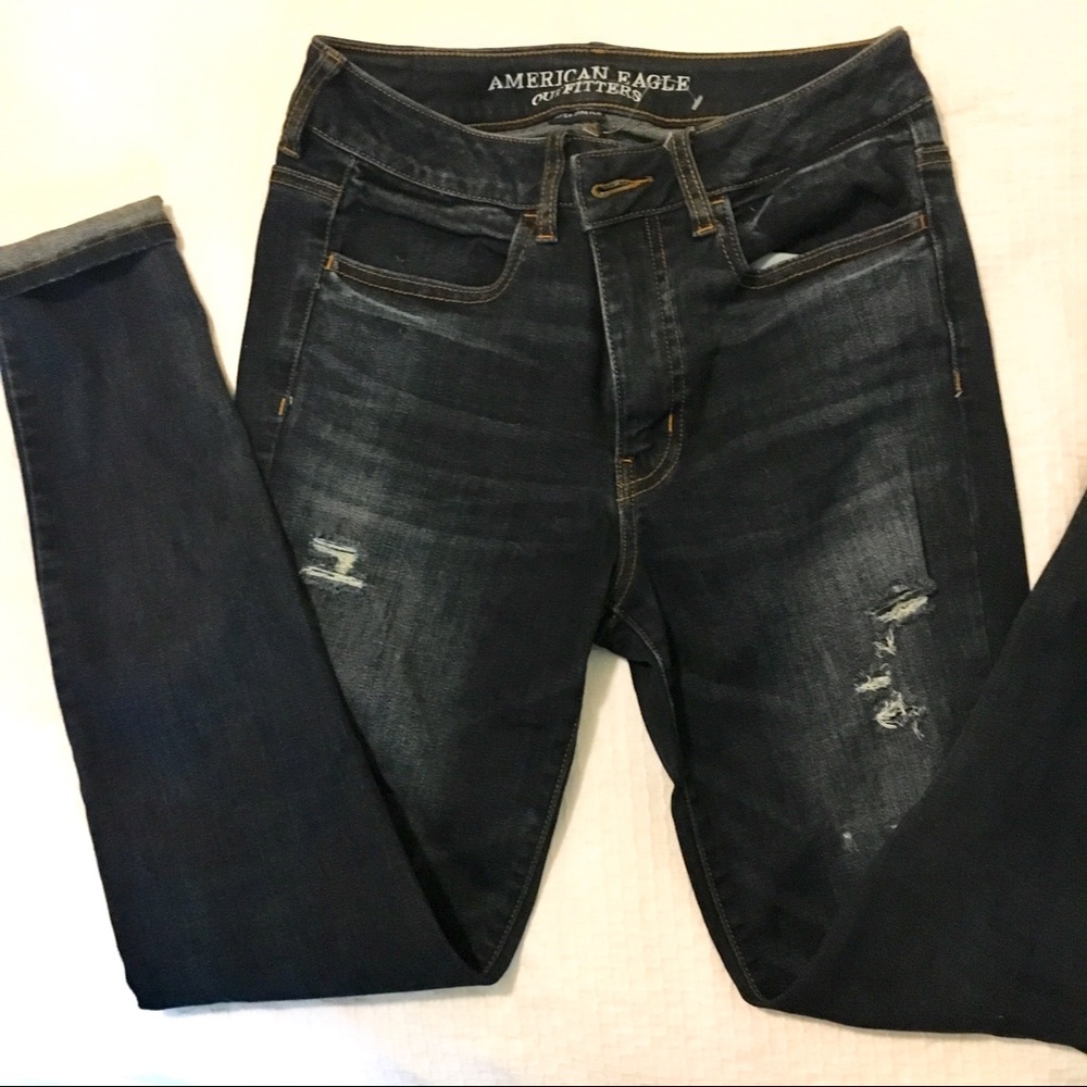 American Eagle High Rise Distressed Jeggings